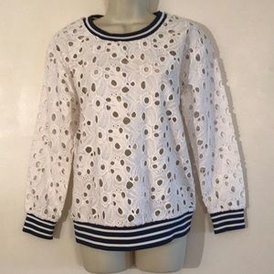 NEW CAT & JACK EYELET SWEATSHIRT PULLOVER - XL